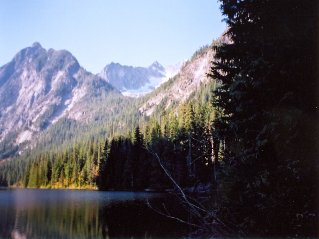 The lake with the mountains in the background, Statlu Lake 2001-08.